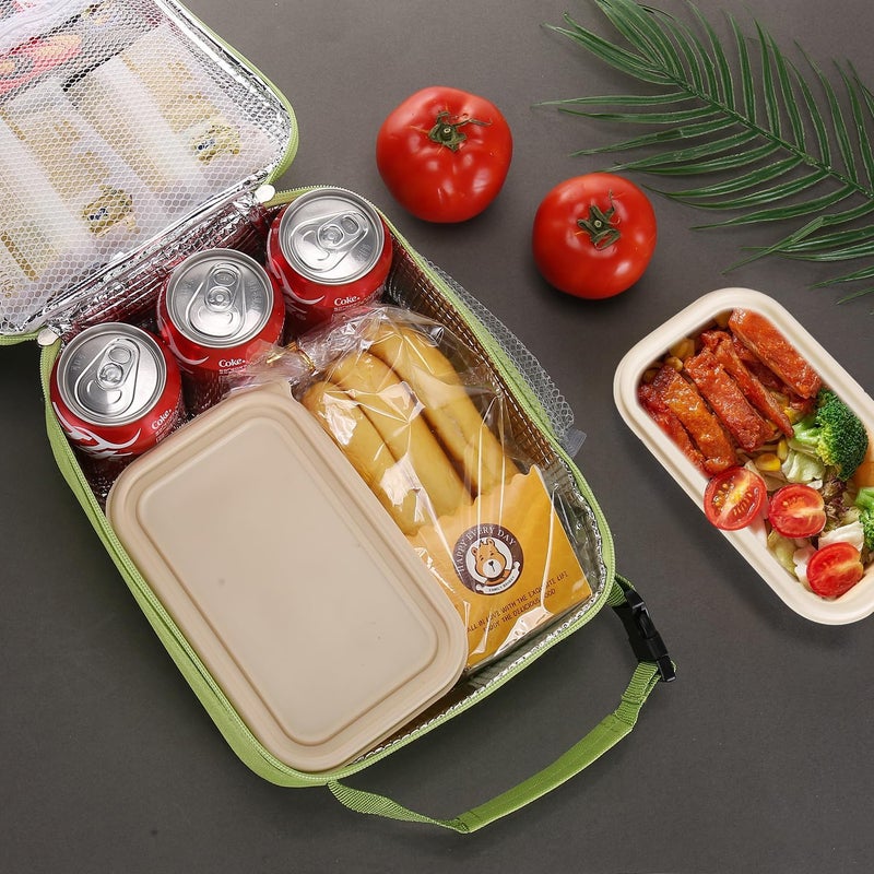 Lovoeo Lunch box Lunch bag for men women Insulated Lunchbox Lunch bags for Work Picnic Travel (Light green) - Image 5